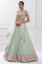 PISTA GREEN LEHENGA CHOLI