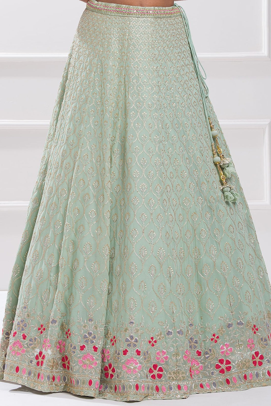 PISTA GREEN LEHENGA CHOLI