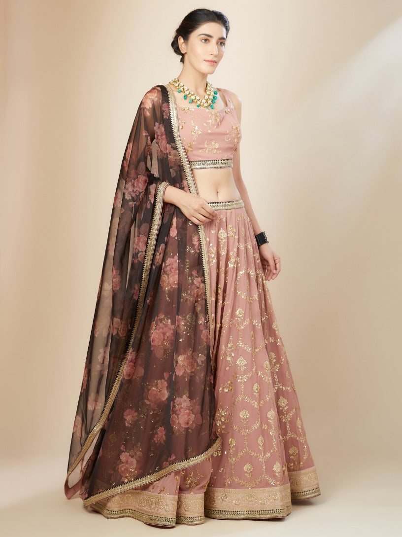 DUSTY PINK LEHENGA CHOLI