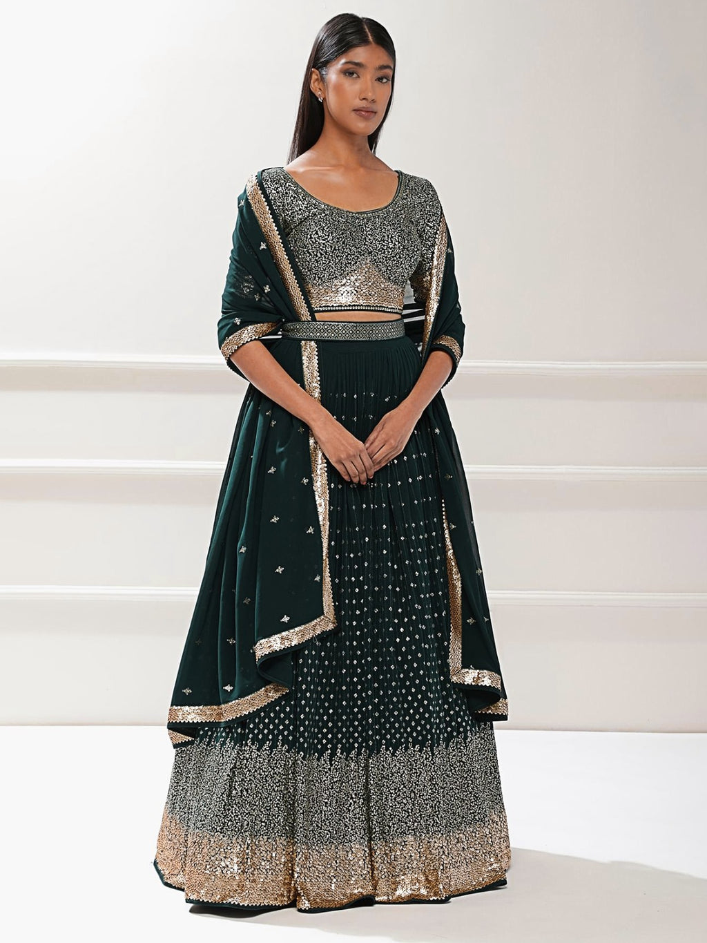 BAMBOO GREEN LEHENGA CHOLI