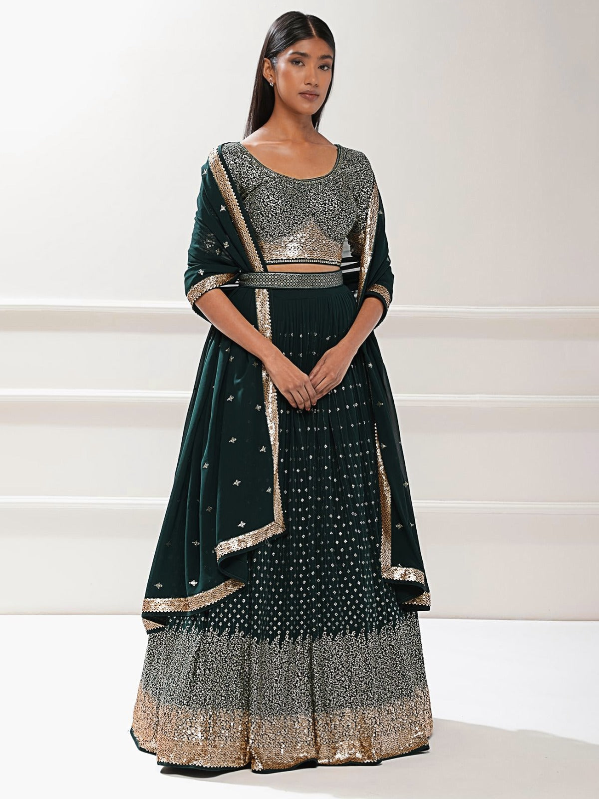 BAMBOO GREEN LEHENGA CHOLI