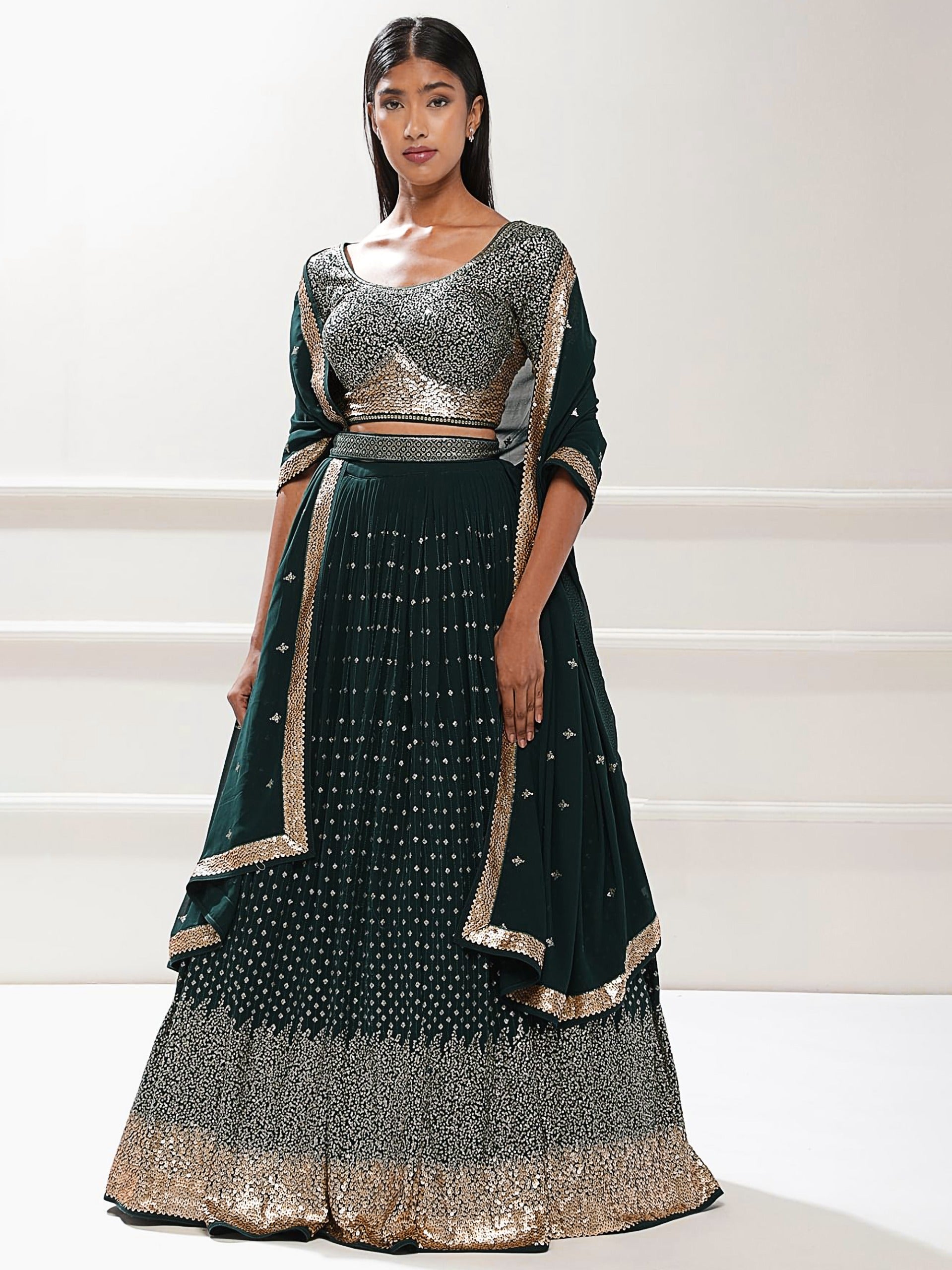 BAMBOO GREEN LEHENGA CHOLI
