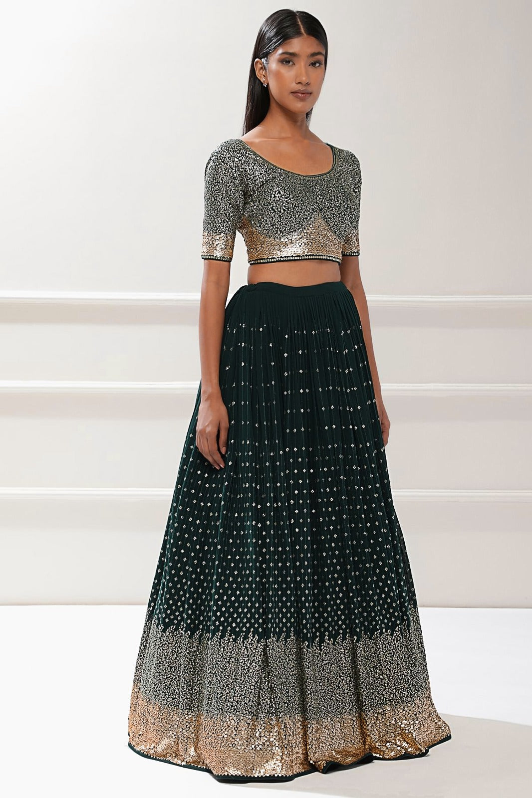BAMBOO GREEN LEHENGA CHOLI