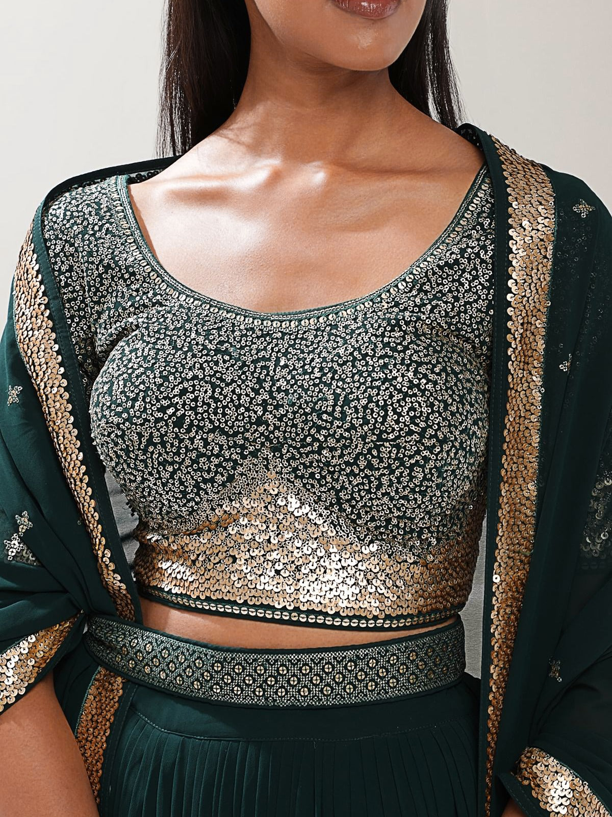 BAMBOO GREEN LEHENGA CHOLI