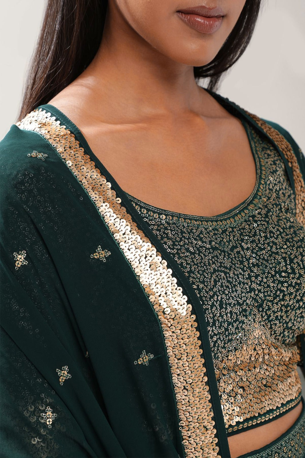 BAMBOO GREEN LEHENGA CHOLI