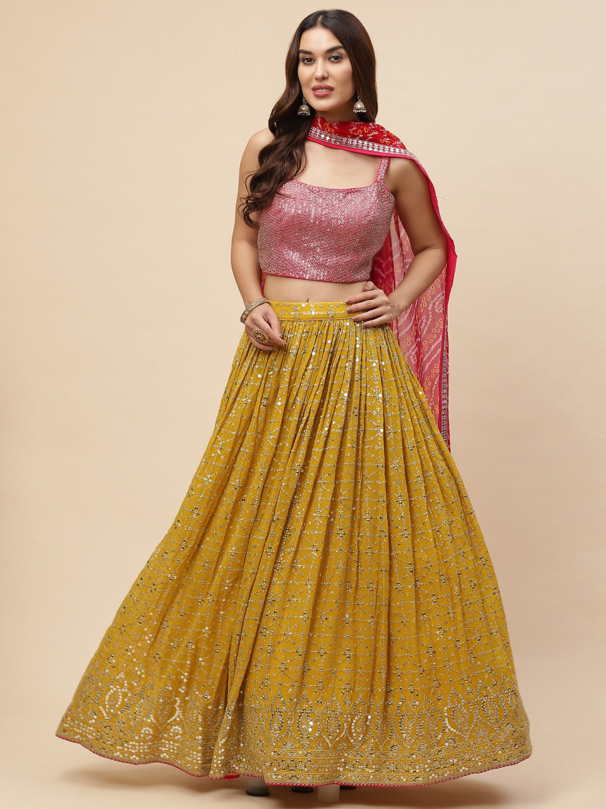 MUSTARD YELLOW LEHENGA CHOLI