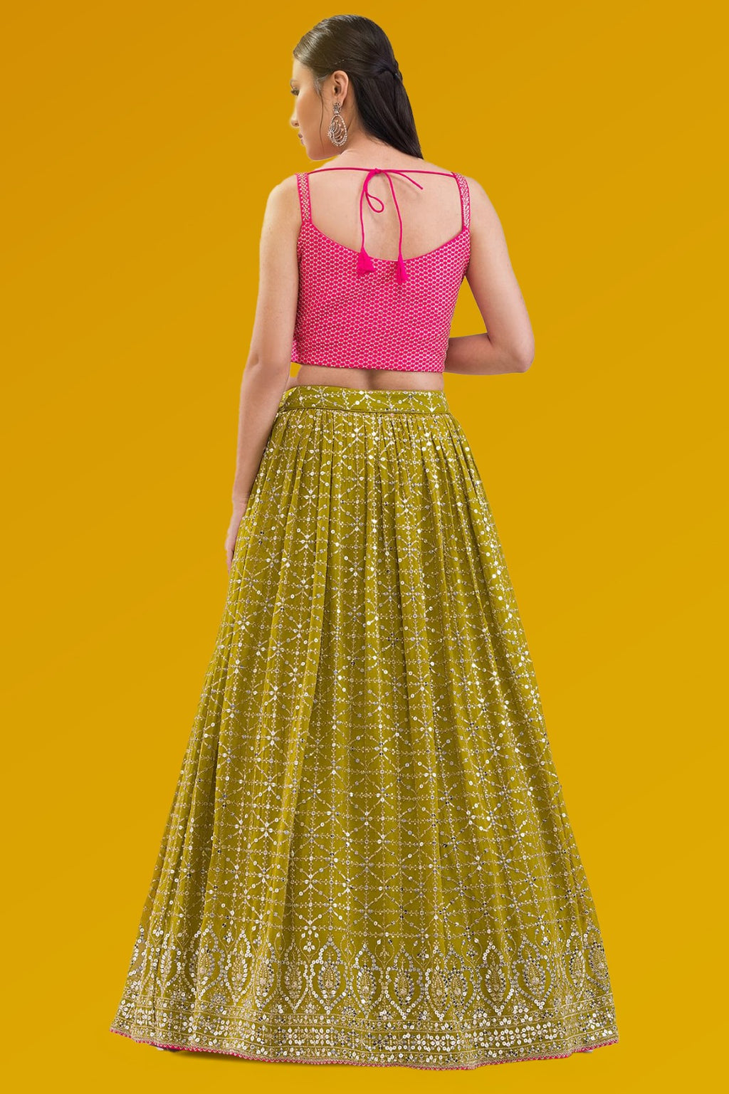OLIVE LEHENGA CHOLI