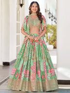 PASTEL GREEN EMBROIDERED LEHENGA CHOLI