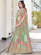 PASTEL GREEN EMBROIDERED LEHENGA CHOLI