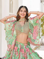 PASTEL GREEN EMBROIDERED LEHENGA CHOLI