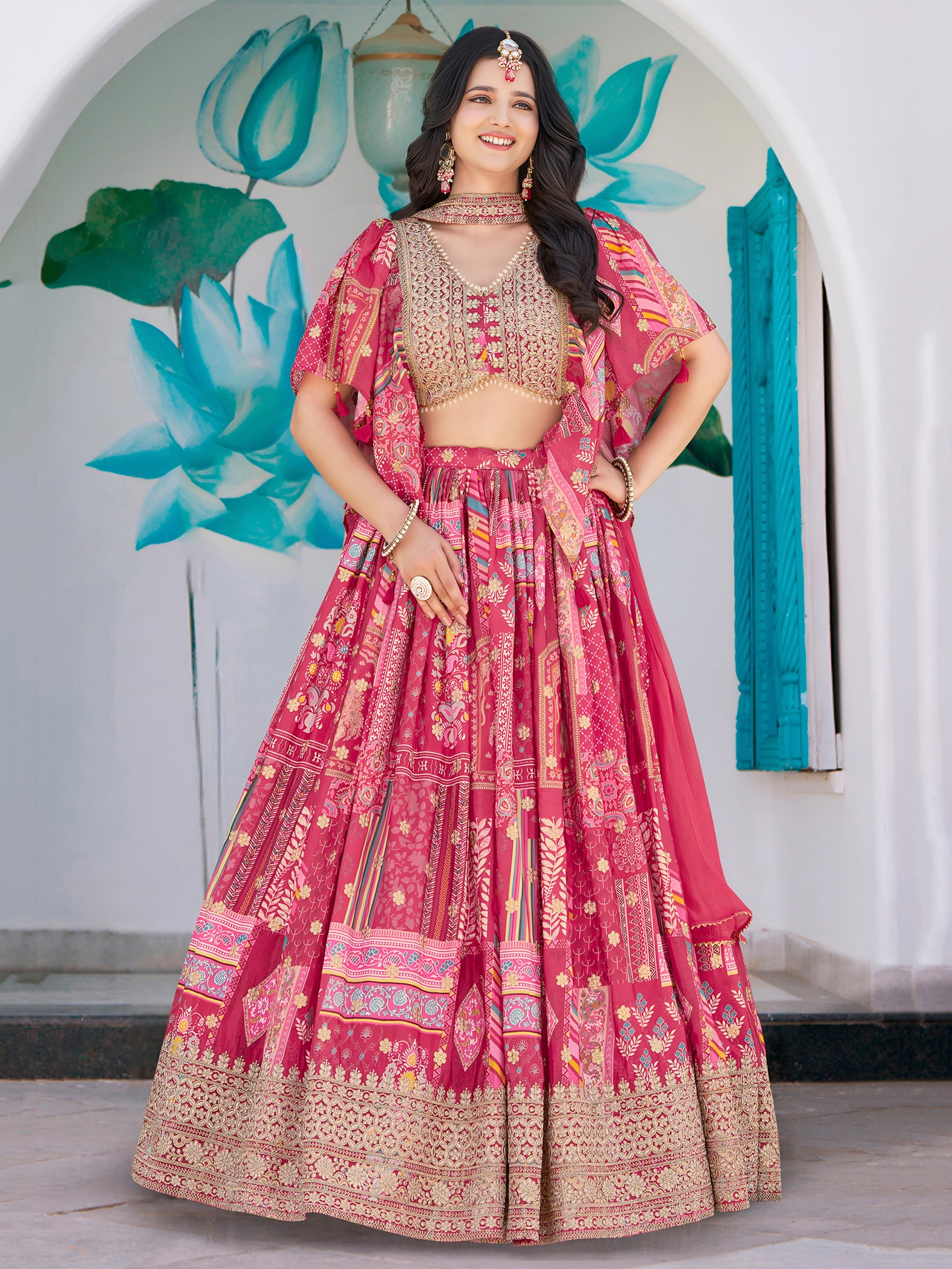 LOTUS PINK SILK LEHENGA CHOLI