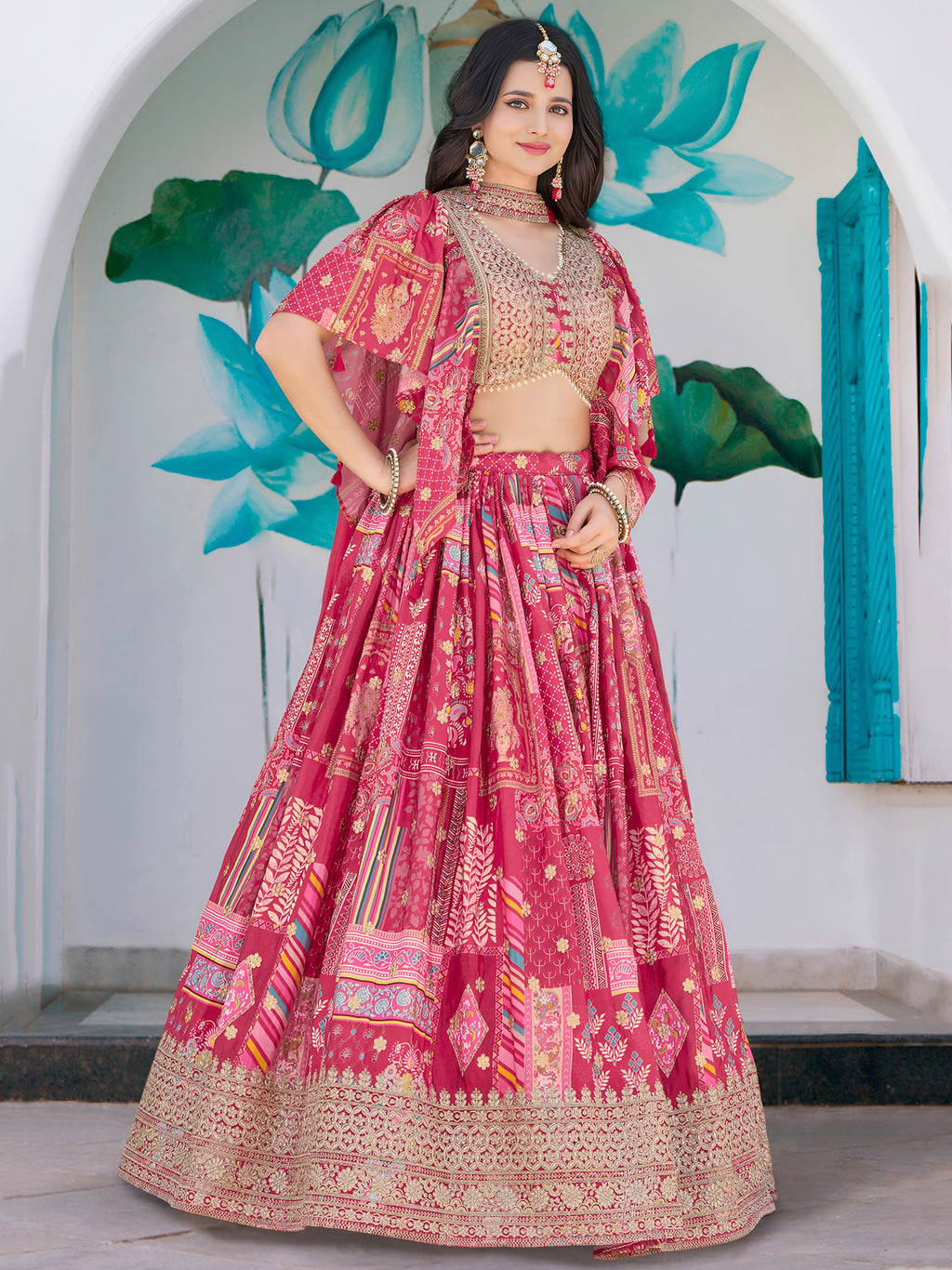 LOTUS PINK SILK LEHENGA CHOLI