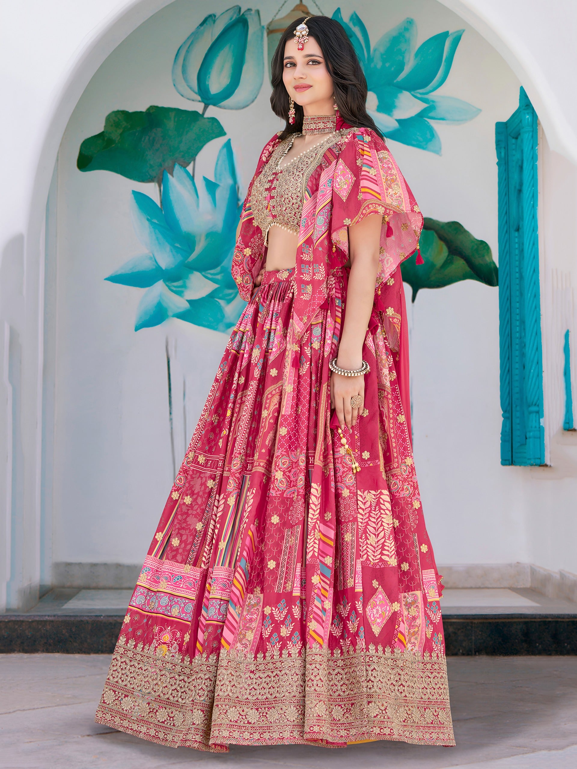 LOTUS PINK SILK LEHENGA CHOLI