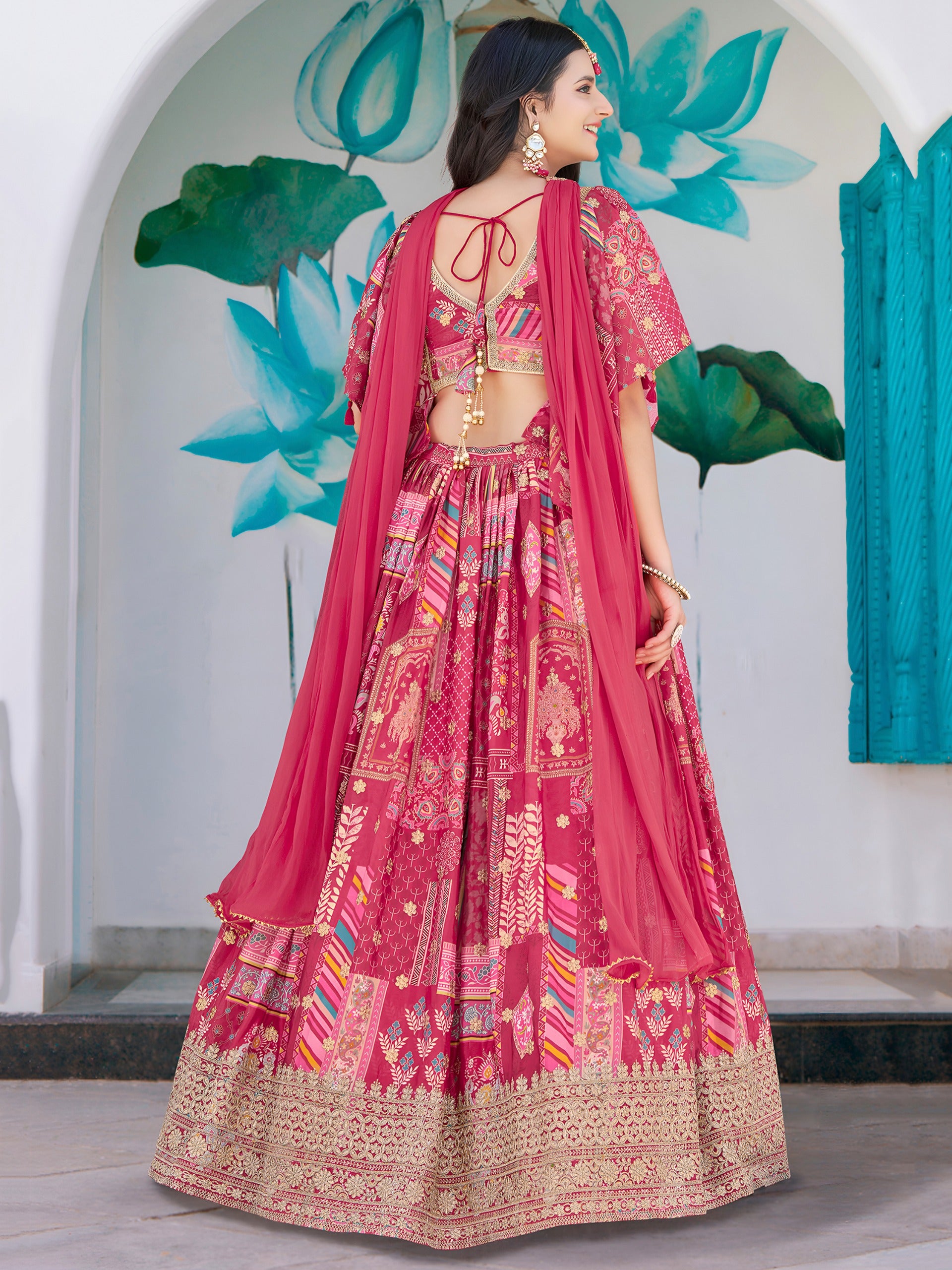 LOTUS PINK SILK LEHENGA CHOLI