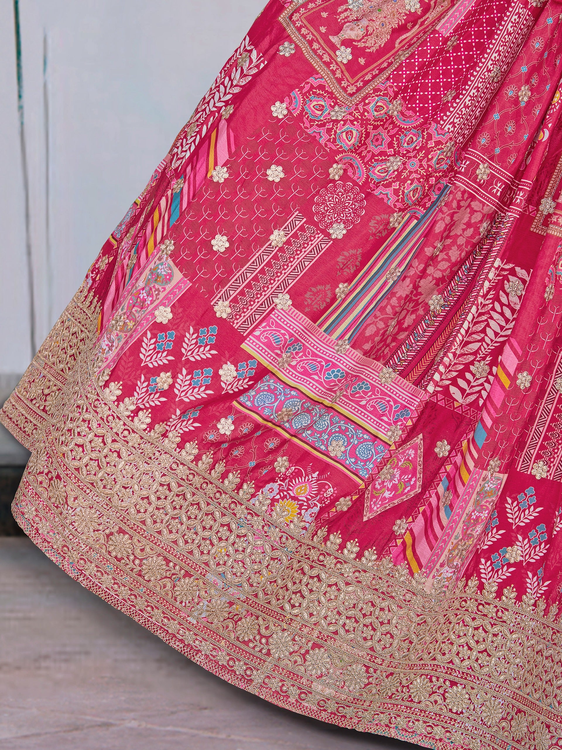 LOTUS PINK SILK LEHENGA CHOLI