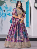PURPLE EMBROIDERED SILK LEHENGA CHOLI