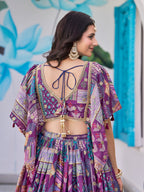 PURPLE EMBROIDERED SILK LEHENGA CHOLI