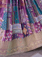 PURPLE EMBROIDERED SILK LEHENGA CHOLI
