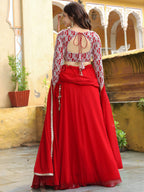 ELEGANT RED FESTIVE LEHENGA CHOLI
