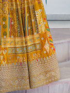 YELLOW MULTICOLOR PRINTED EMBROIDERED LEHENGA CHOLI