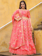 PEACH EMBROIDERED LEHENGA CHOLI