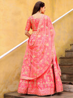 PEACH EMBROIDERED LEHENGA CHOLI