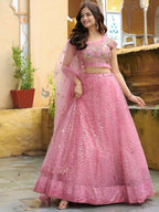 PINK EMBROIDERED LEHENGA CHOLI