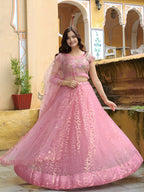 PINK EMBROIDERED LEHENGA CHOLI