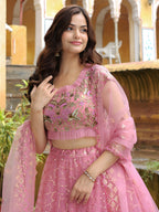 PINK EMBROIDERED LEHENGA CHOLI