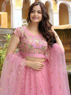 PINK EMBROIDERED LEHENGA CHOLI