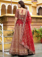 MAROON EMBROIDERED LEHENGA CHOLI