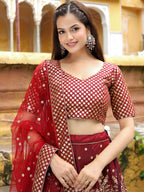 MAROON EMBROIDERED LEHENGA CHOLI