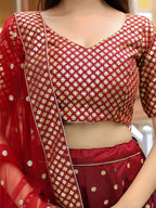 MAROON EMBROIDERED LEHENGA CHOLI