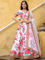 WHITE FLORAL LEHENGA CHOLI