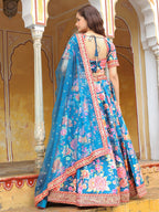 BLUE FLORAL LEHENGA CHOLI