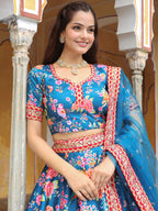 BLUE FLORAL LEHENGA CHOLI