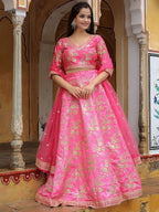 LOTUS PINK SILK LEHENGA CHOLI