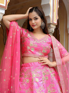 LOTUS PINK SILK LEHENGA CHOLI