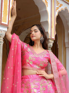 LOTUS PINK SILK LEHENGA CHOLI