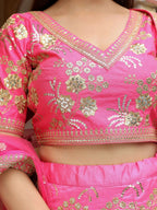 LOTUS PINK SILK LEHENGA CHOLI