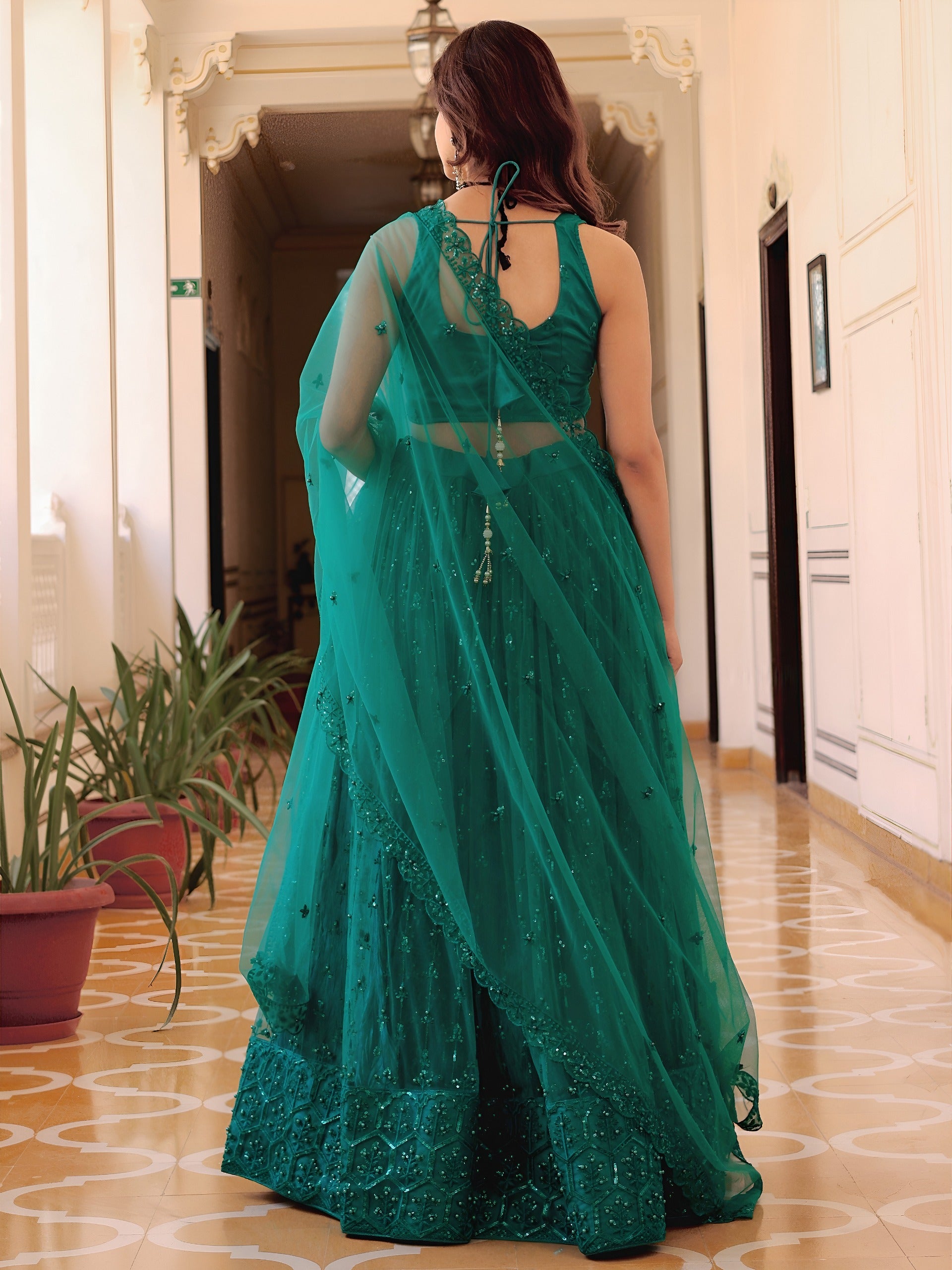 TEAL GREEN LEHENGA CHOLI
