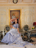 WHITE & BLUE LEHENGA CHOLI