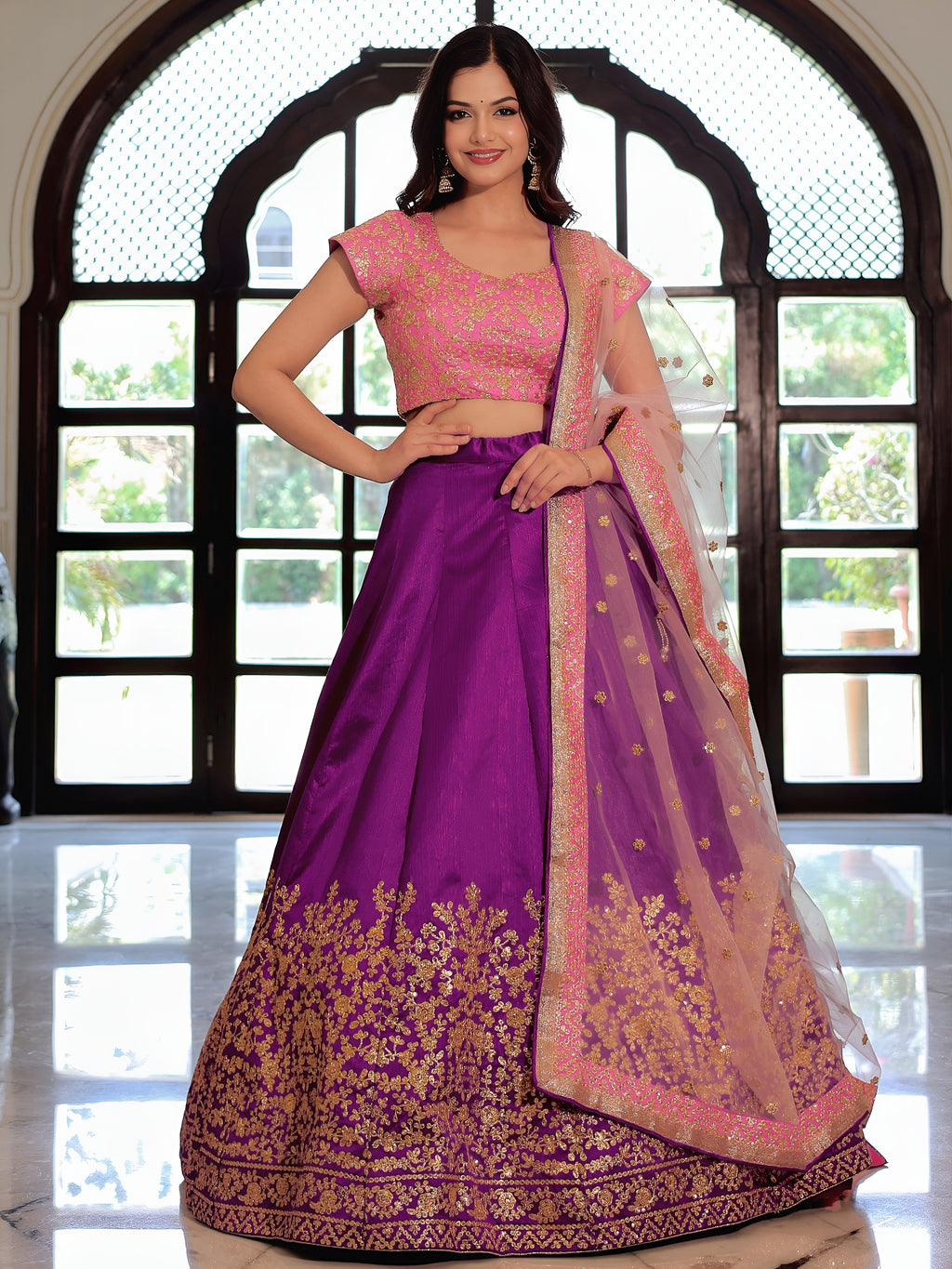 PURPLE & PINK LEHENGA CHOLI
