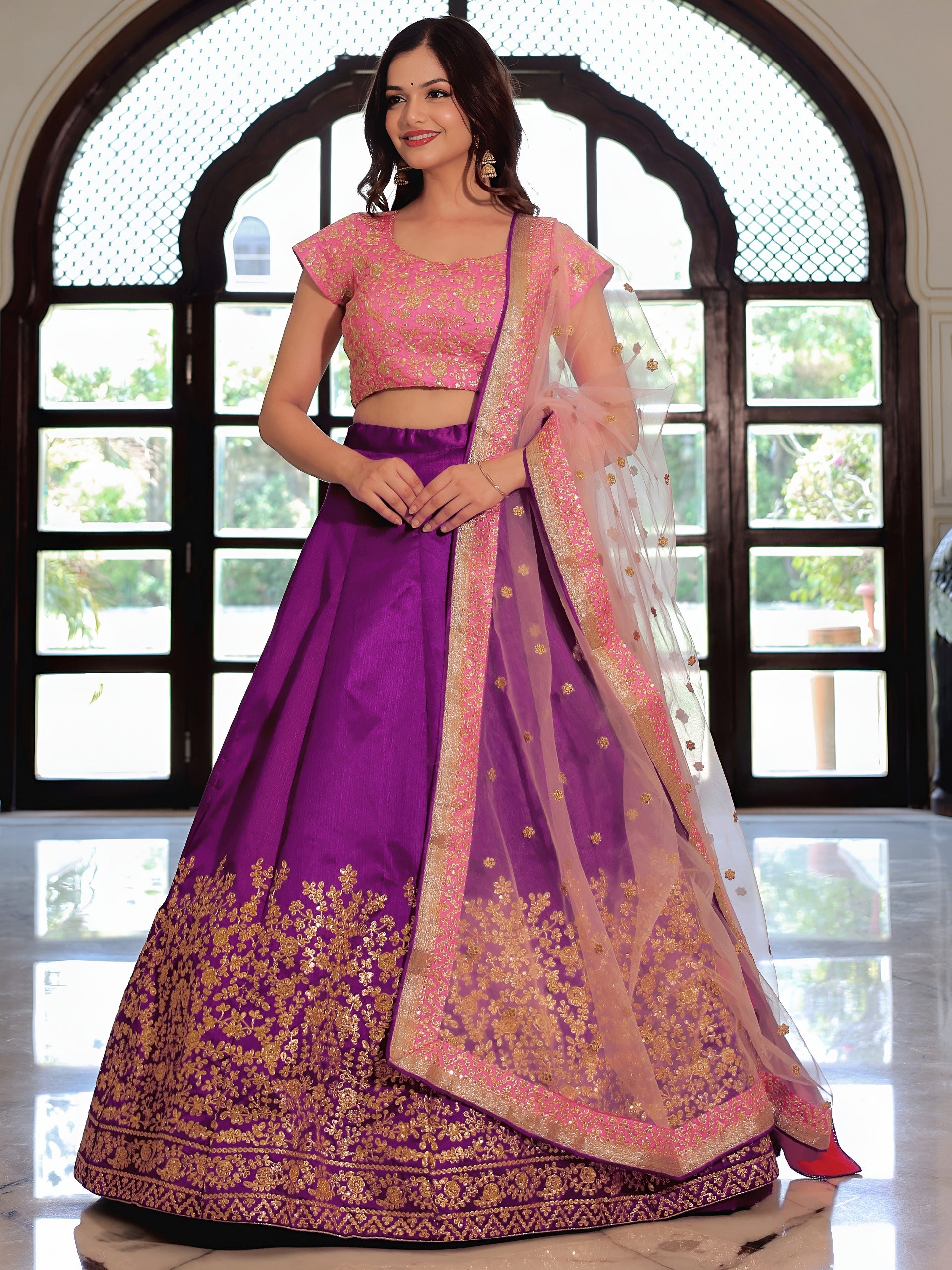 PURPLE & PINK LEHENGA CHOLI