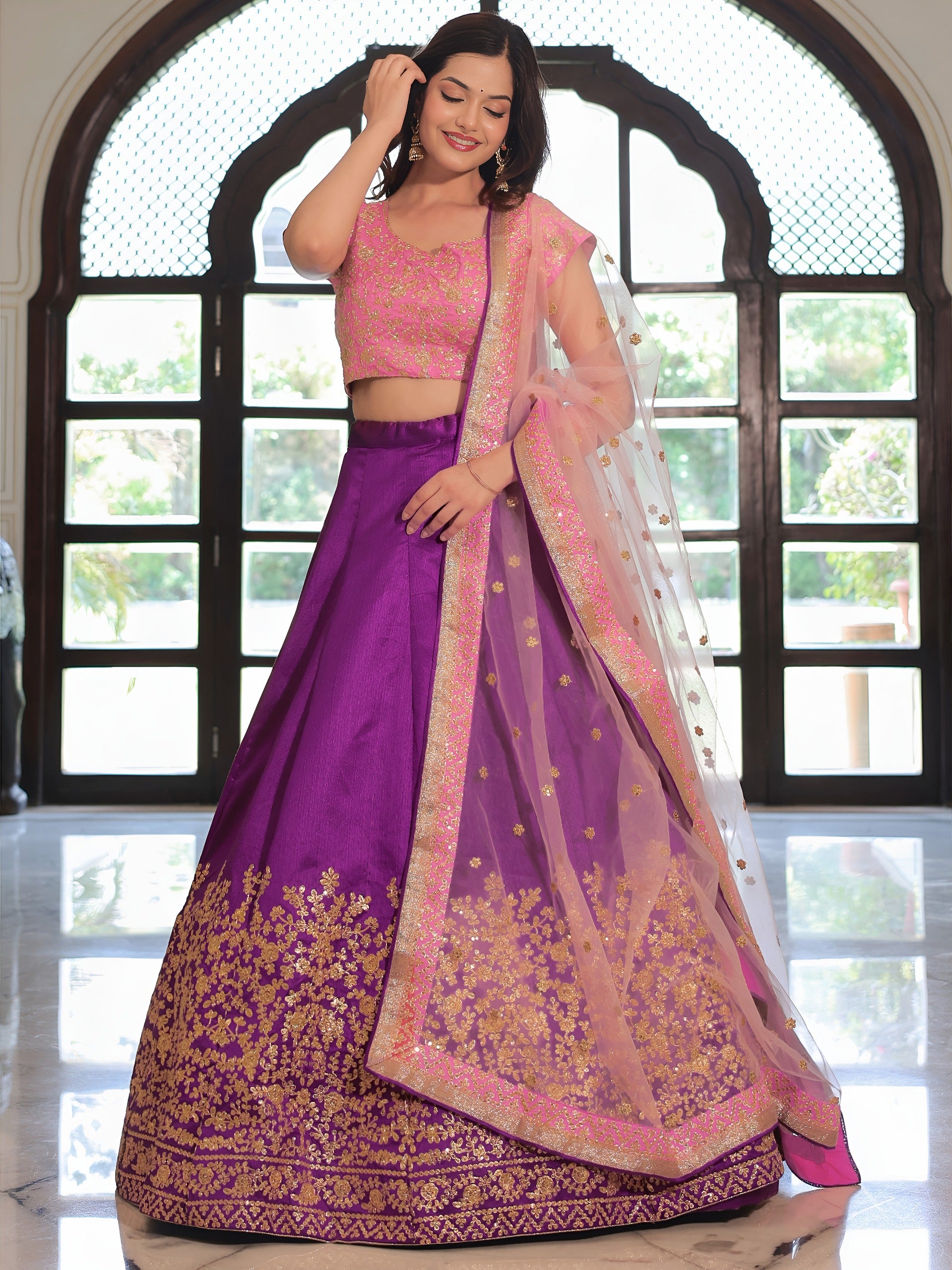 PURPLE & PINK LEHENGA CHOLI