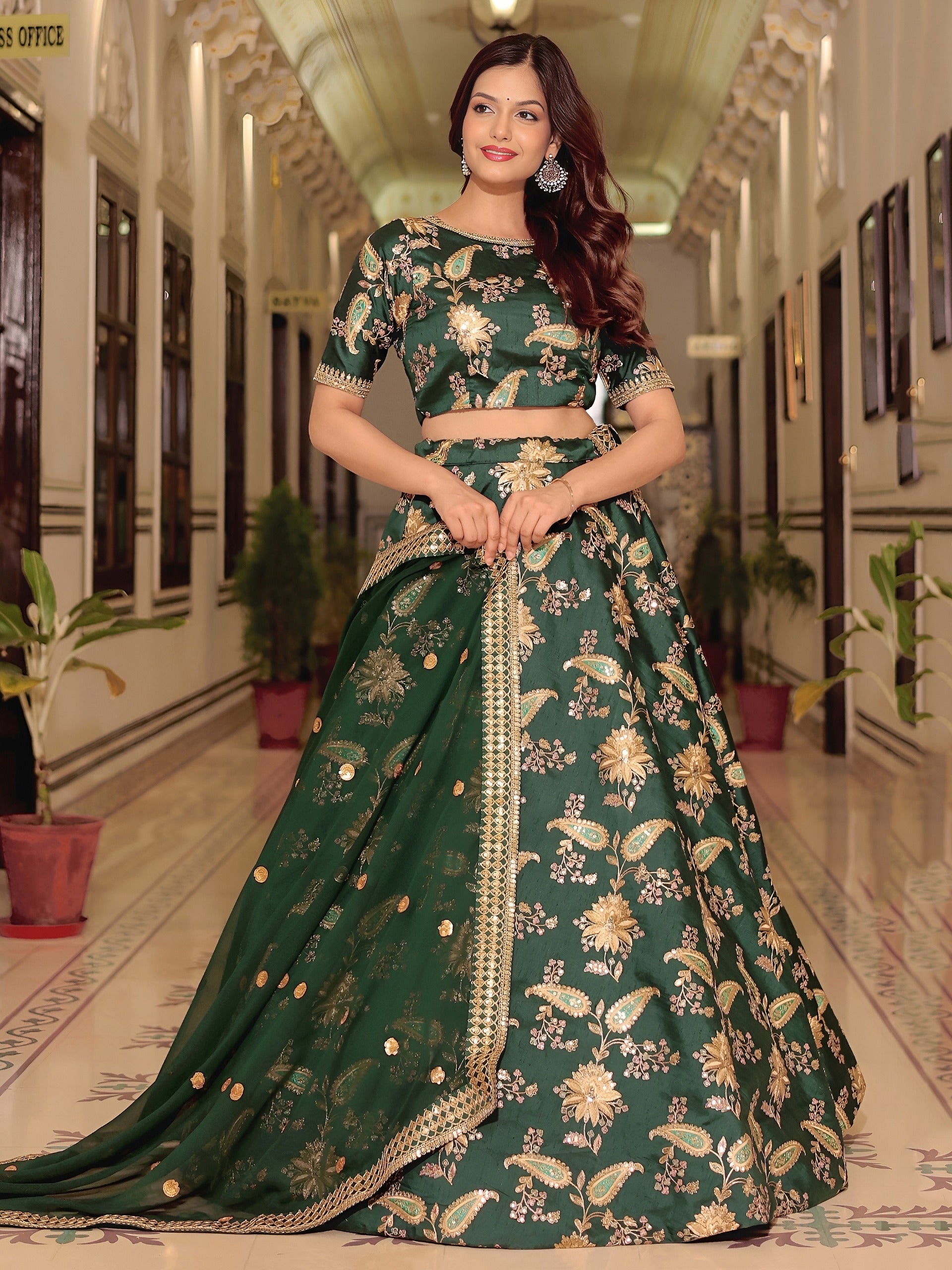 DARK GREEN LEHENGA CHOLI
