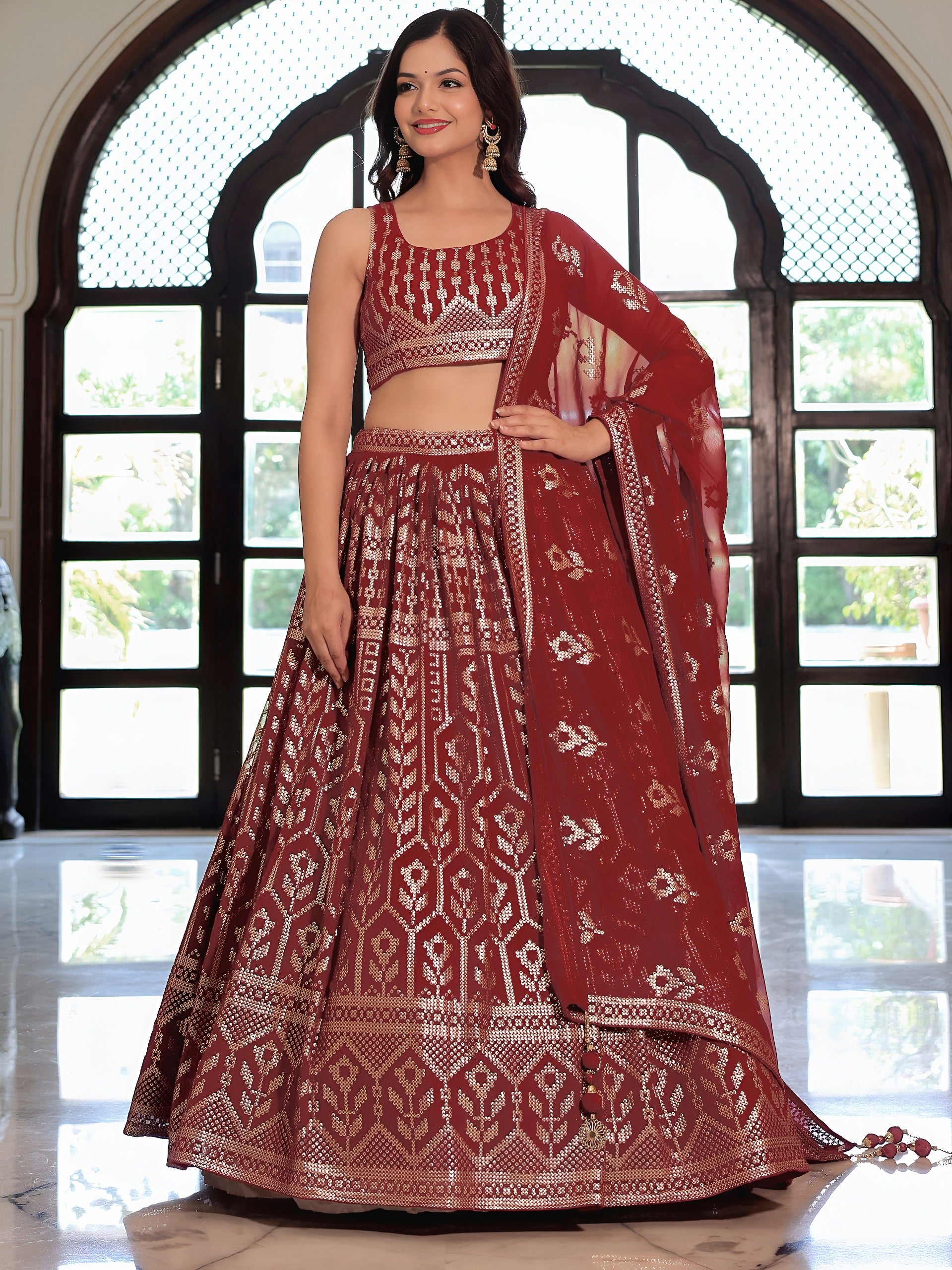 MAROON LEHENGA CHOLI