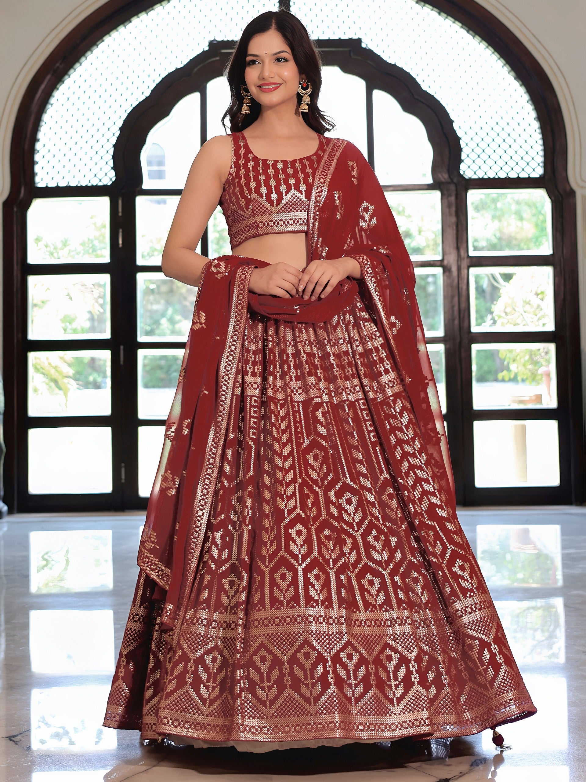 MAROON LEHENGA CHOLI