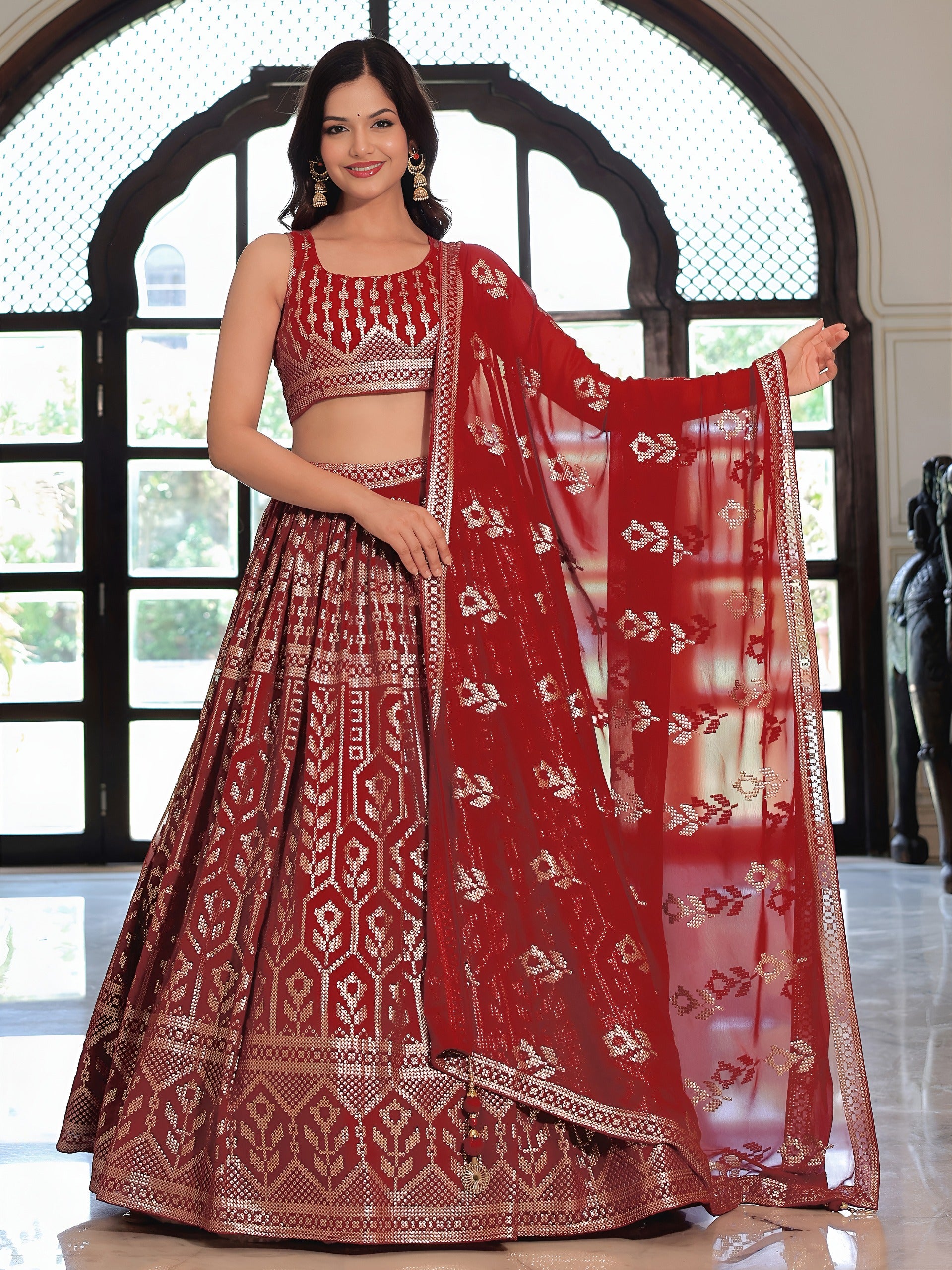 MAROON LEHENGA CHOLI