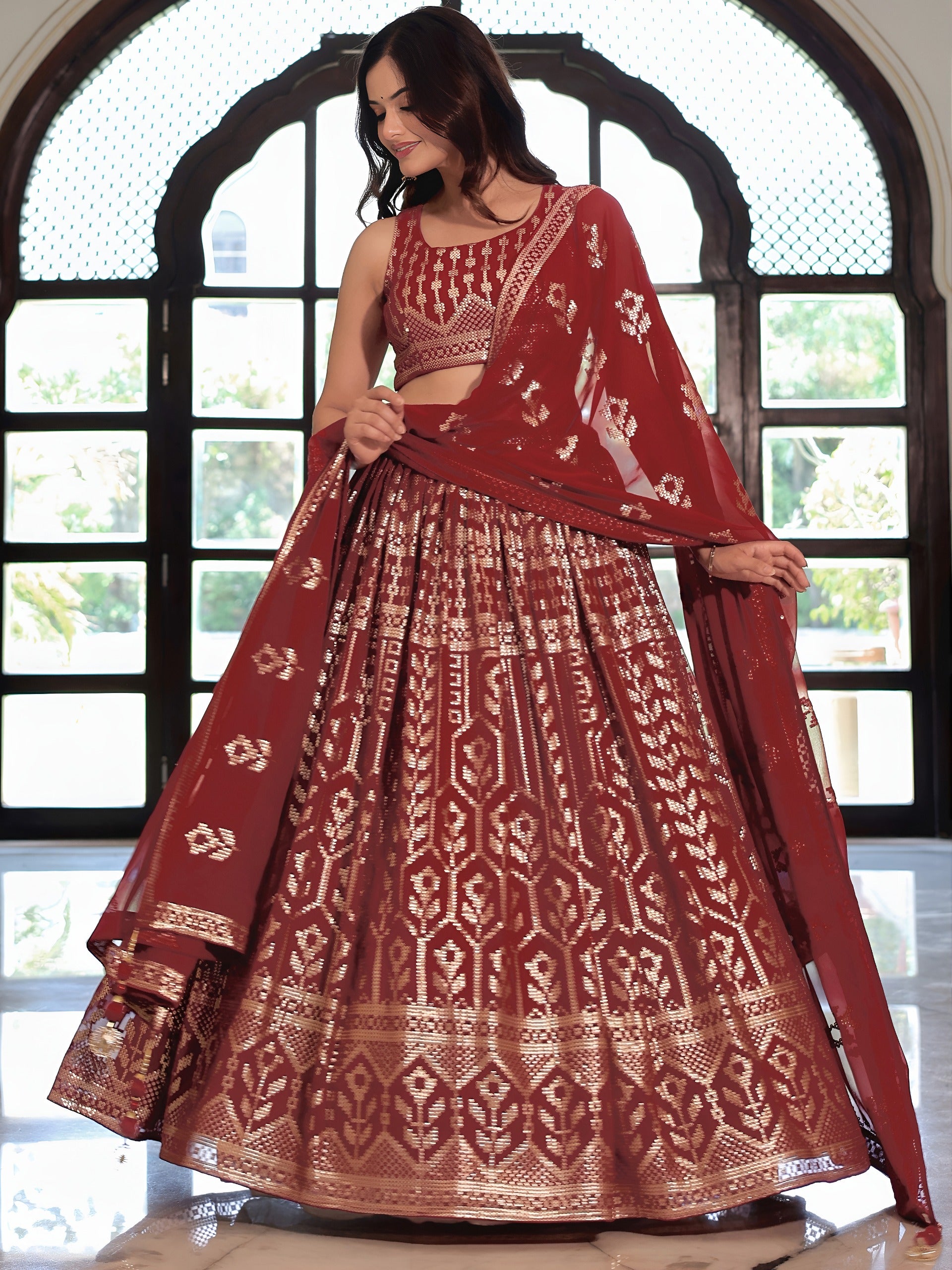 MAROON LEHENGA CHOLI